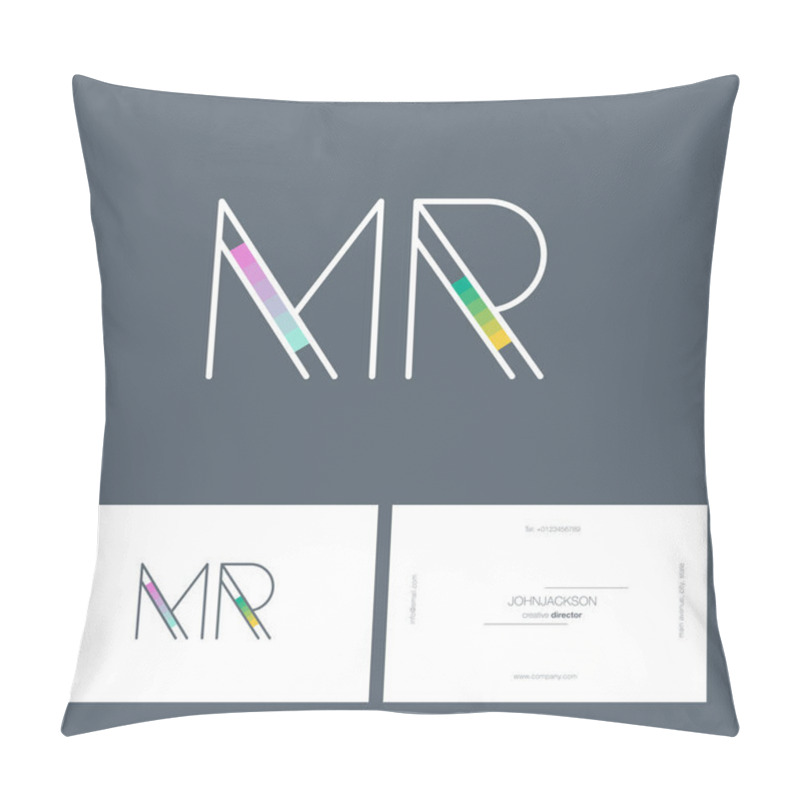 Personality  line letters logo MR pillow covers