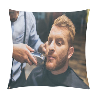 Personality  Barber Trimming Customers Beard Pillow Covers