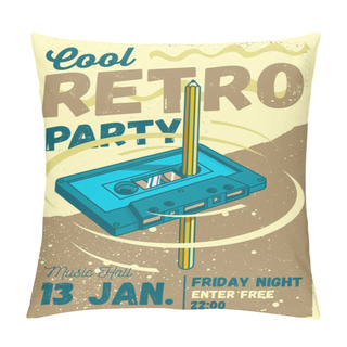 Personality  Cool Comic Retro Party Poster Template. Pencil Pass Through The Pillow Covers