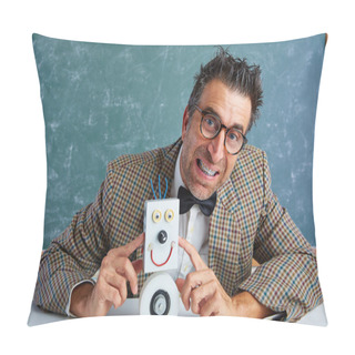 Personality  Nerd Electronics Technician With Self Made Robot Pillow Covers