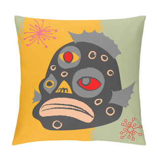 Personality  Colorful Creature Illustration On White Background Pillow Covers