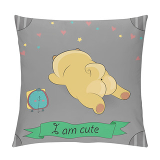 Personality  Cute Sleeping Dog With Alarm Clock Pillow Covers