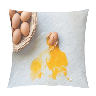 Personality  Broken Egg On Floor. Pillow Covers