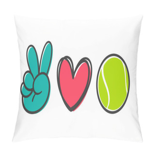 Personality  Peace Love Sport. Sports Ball Design For The Lovers Of Sports For Health. Pillow Covers