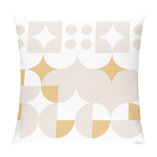 Personality  Minimal Geometric Composition. Beige And Mustard Colors. Vector Illustration, Flat Design Pillow Covers