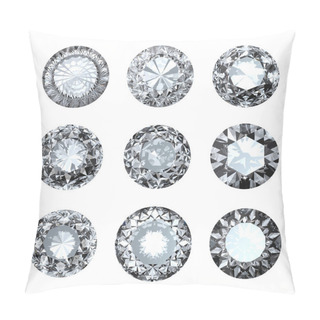 Personality Jewelry Gems Roung Shape On White Background Pillow Covers