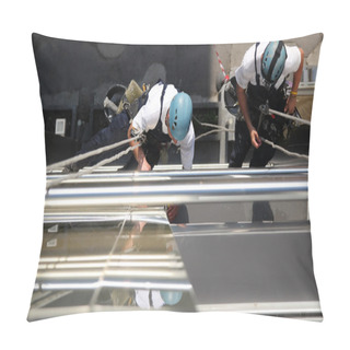 Personality  Climbers On Office Building Pillow Covers