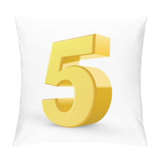 Personality  3d Shiny Yellow Number 5 Pillow Covers