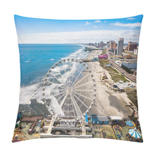 Personality  ATLANTIC CITY, USA - SEPTEMBER 20, 2017: Atlantic City Waterline Pillow Covers