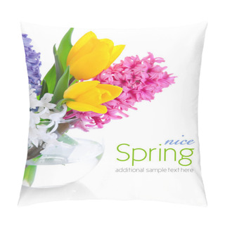 Personality  Spring Flowers In Glass Vase Pillow Covers