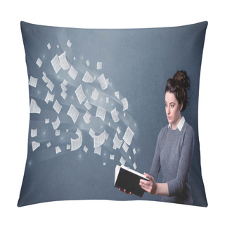 Personality  Young Lady Holding Book  Pillow Covers