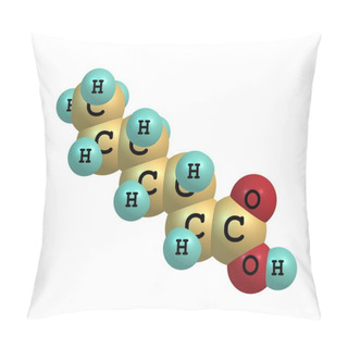 Personality  Heptanoic (enanthic) Acid Molecule Isolated On White Pillow Covers
