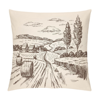 Personality  Hand Drawn Village Pillow Covers