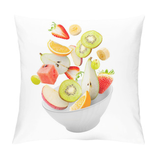 Personality  Light Salad With Flying Fresh Fruits Pillow Covers