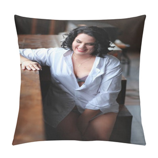 Personality  White Shirt On The Girl, Mistress Of Life, Self-confidence, Wooden Floor, Talk About Sex,intimate Atmosphere,sexual Problems,topic For Adults,women's Conversations,sexual Experience  Pillow Covers