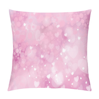 Personality  Pink Background With Hearts Pillow Covers