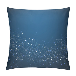 Personality  Blue Social Network Background. Pillow Covers