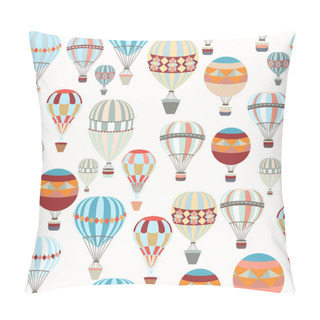 Personality  Adventure Illustration Pattern With Air Balloons In Vintage Hips Pillow Covers