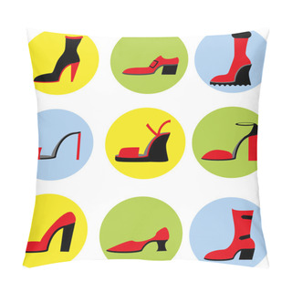 Personality  Icons Of Different Shoes Pillow Covers