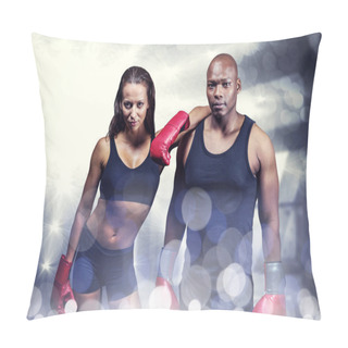 Personality  Confident Boxers Against Red Boxing Area Pillow Covers