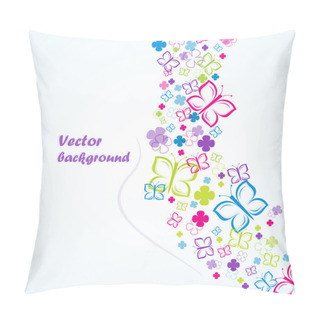 Personality  Flowers And Butterflies (background), Vector Illustration Pillow Covers