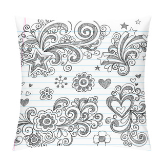 Personality  Stars And Hearts Sketchy Doodles Design Elements Pillow Covers