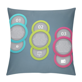 Personality  One Two Three - Vector Progress Icons For 3 Steps Pillow Covers