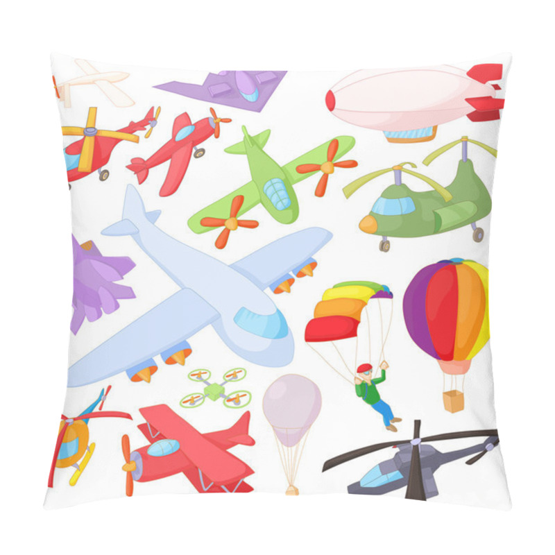 Personality  Aviation Icon Set, cartoon style pillow covers