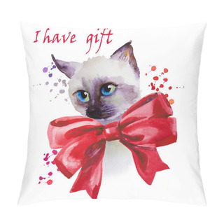 Personality  Animal Collection: Cat. Watercolor Illustration Pillow Covers