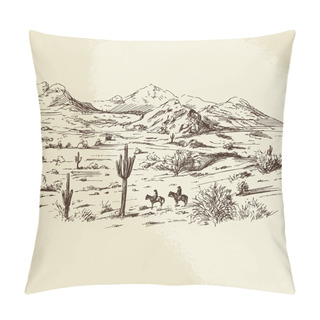 Personality  Wild West - Hand Drawn Illustration Pillow Covers