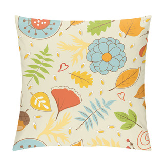 Personality  Colorful Autumn Pattern With Leaves And Flowers Pillow Covers