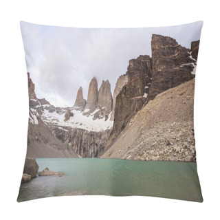 Personality  Mountains And Lake In Cloudy Day In Chile. Pillow Covers