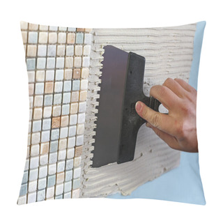 Personality  Repair In The Apartment: Installing The Mosaic Tile On The Wall. Pillow Covers