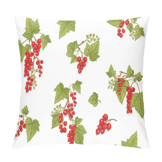 Personality  Red Currant Red, Ripe Berries. Seamless Pattern, Background. Pillow Covers