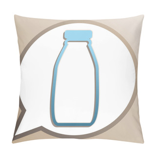Personality  Milk Bottle Sign. Bright Cerulean Icon In White Speech Balloon A Pillow Covers
