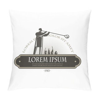 Personality  Glassblower. Vector Format Pillow Covers