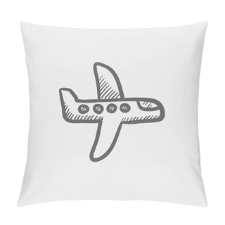 Personality  Flying Airplane Sketch Icon Pillow Covers