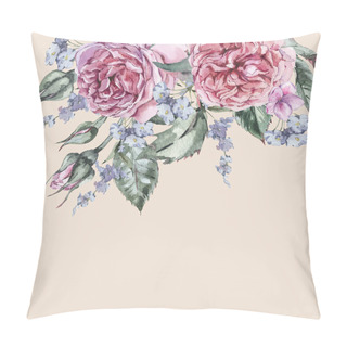 Personality  Classical Watercolor Vintage Floral Greeting Card, Watercolor Bo Pillow Covers