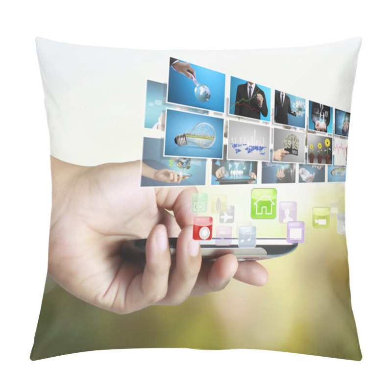 Personality  Smart Phone With Photos Pillow Covers