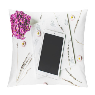 Personality  Workspace. Tablet, Lavender Pillow Covers