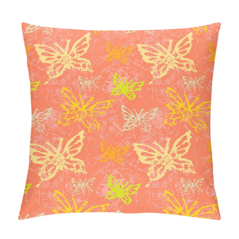 Personality  Grunge seamless pattern with butterflys. pillow covers