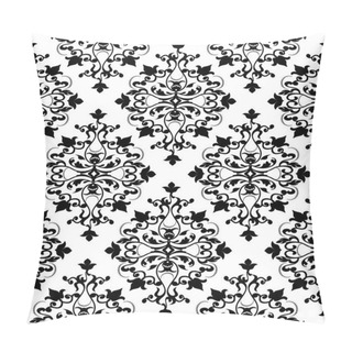 Personality  Damask Black And White Seamless Pattern.  Pillow Covers