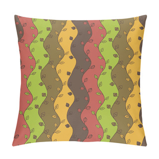 Personality  Seamless Abstract Hand Drawn Wave Pattern. Forest Pillow Covers