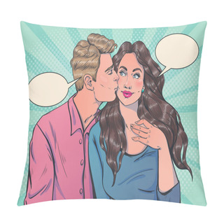 Personality  Romantic Vector Illustration In Pop Art Style On Love Story Theme.  Pillow Covers