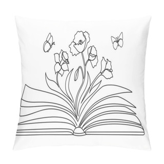 Personality  Wildflower In A Hand Drawn Line Art Style.  Pillow Covers