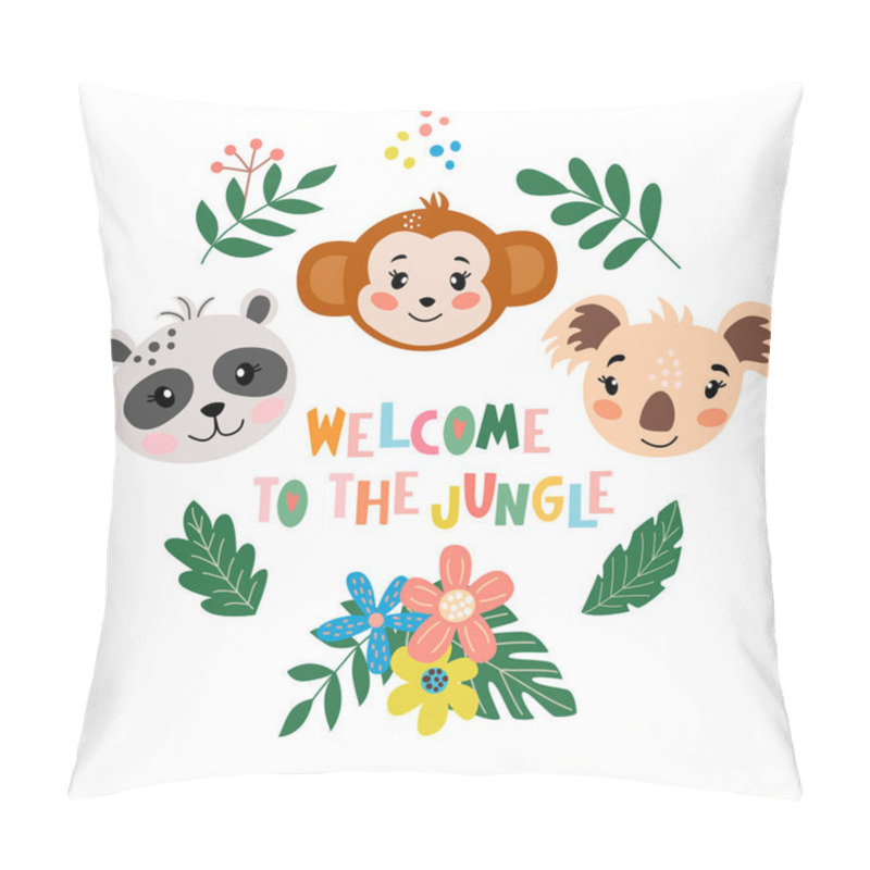 Personality  Cute Animal Faces - Welcome To The Jungle Pillow Covers