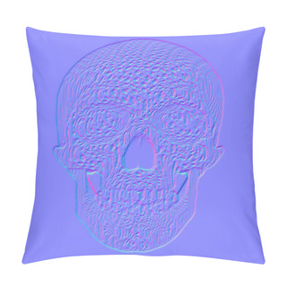 Personality  Normal Map Of Ornamented Skull. Computer Generated Image, 3d Render Pillow Covers