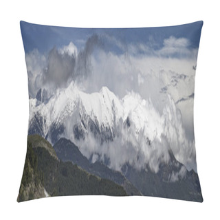 Personality  Panoramic View Of Of Snowy Mount Olympus, The Highest Mountain Of Greece, Home Of The Ancient Greek Gods Pillow Covers