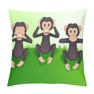 Personality  See No Evil, Hear No Evil, Speak No Evil Pillow Covers