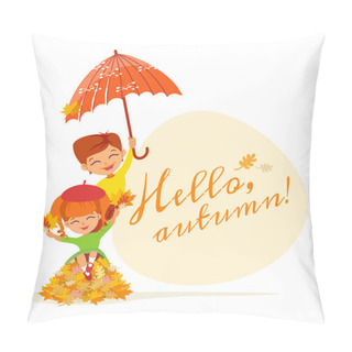 Personality  Girl And Boy With Umbrella Pillow Covers